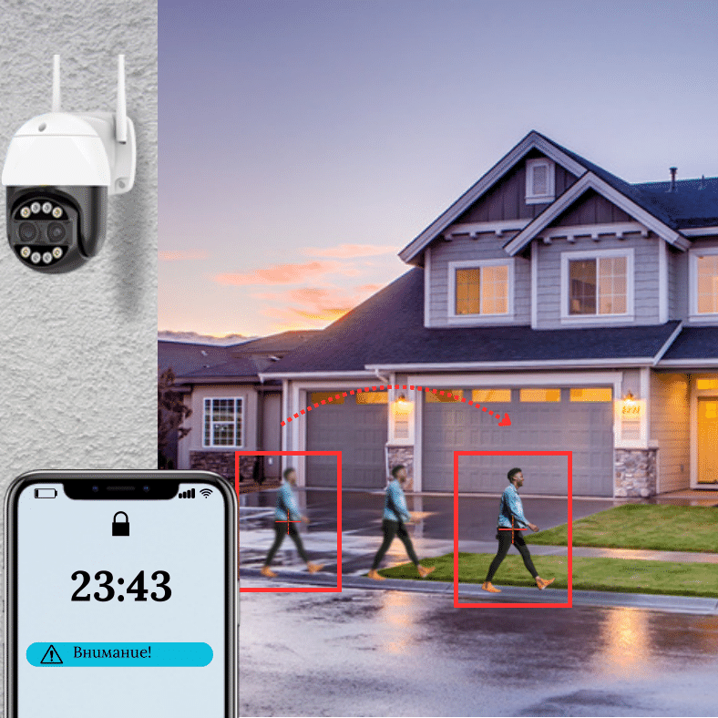 ICSEE WIFI камера за видеонаблюдение с двоен обектив