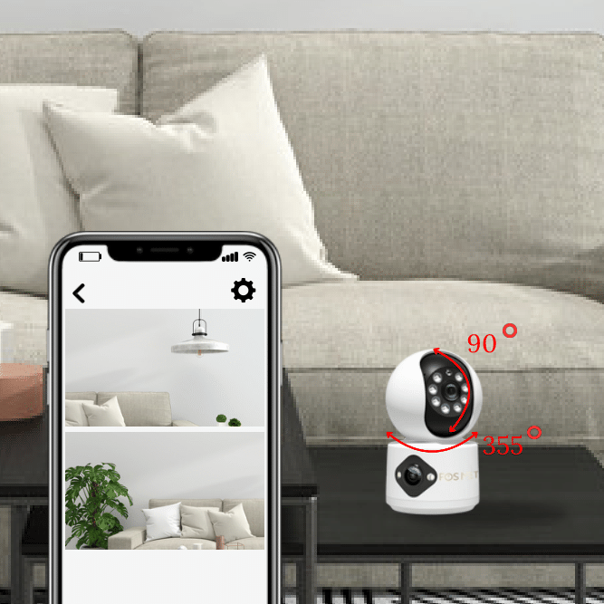 Wi-Fi Камера за Наблюдение с Двойна Леща, 2.5K 4MP Ултраясни Пиксели, Автоматично Проследяване и Разпознаване на Човешко Тяло, 360° Обхват и Нощно Виждане