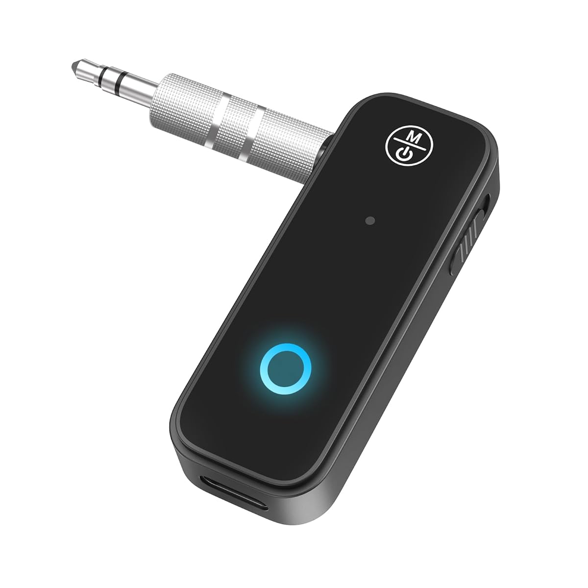 Адаптер AUX Bluetooth за кола, 2 в 1 Bluetooth 5.3 предавател и приемник за хендсфри разговори, с шумопотискане, 3.5mm AUX безжичен приемник за домашна стерео система/слушалки/лесна връзка.