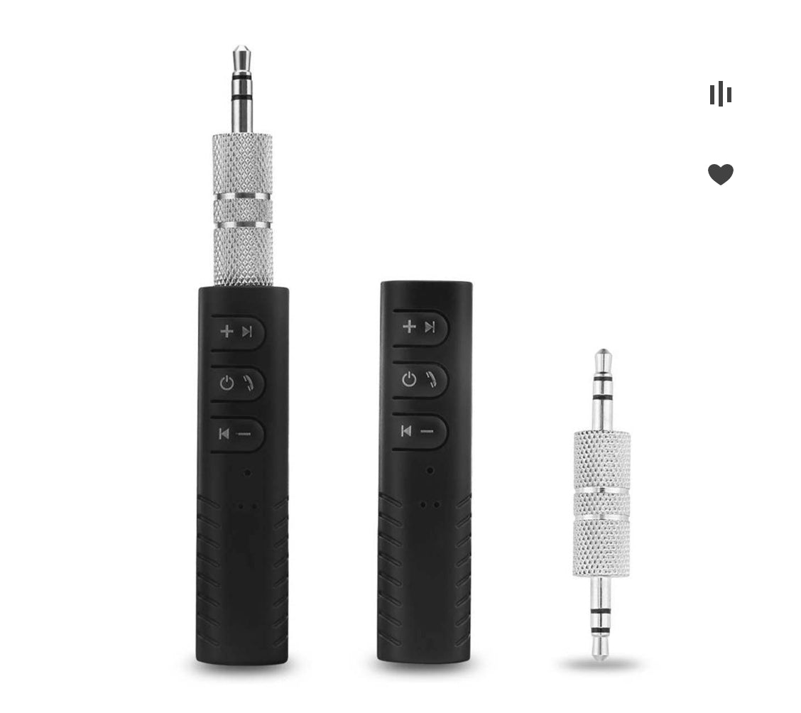 Адаптер AUX Bluetooth за кола, 2 в 1 Bluetooth 5.3 предавател и приемник за хендсфри разговори, с шумопотискане, 3.5mm AUX безжичен приемник за домашна стерео система/слушалки/лесна връзка.