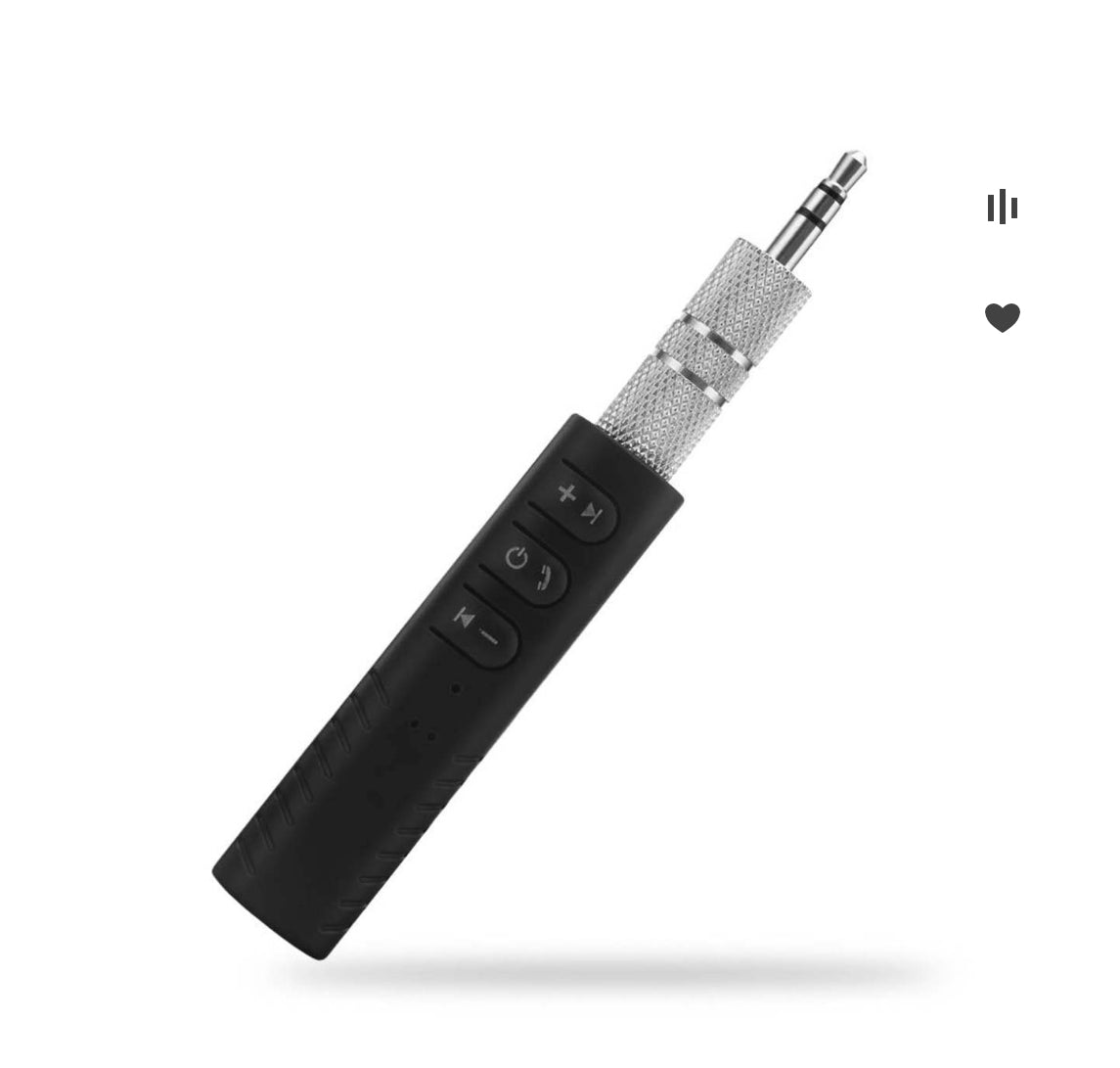 Адаптер AUX Bluetooth за кола, 2 в 1 Bluetooth 5.3 предавател и приемник за хендсфри разговори, с шумопотискане, 3.5mm AUX безжичен приемник за домашна стерео система/слушалки/лесна връзка.