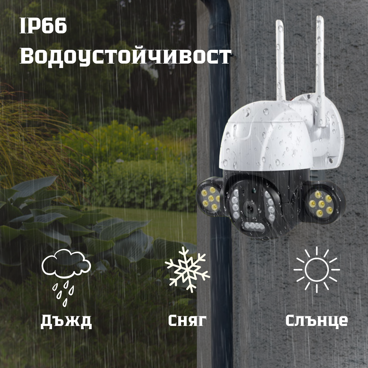Външна камера NEW 496 iCsee 4MP ULTRA HD Waterproof 360 + цветно нощно виждане